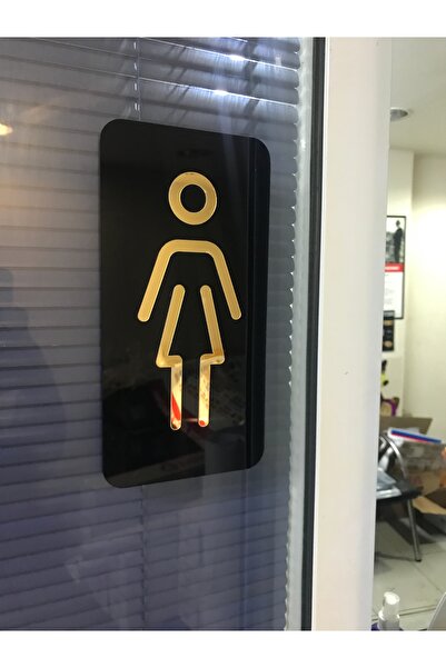 SIRADIŞI REKLAM لافتة توجيه للمرحاض منقوشة على شكل بليكسي للنساء