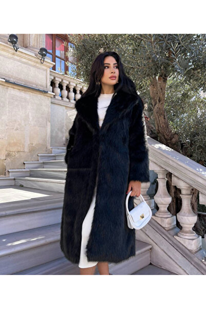 MİSSNESİL Μαύρη μακρυά γούνα με επένδυση New Season