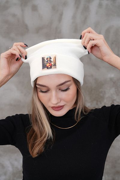 Glove workshop Unisex Ακρυλικό Πλεκτό Beanie με Λογότυπο - Κρεμ κράνος