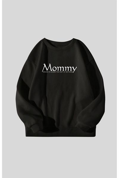 GYES Women's Mommy Printed Pregnant Oversize, Birth, Mother Gift Product Crew Neck Sweatshirt
