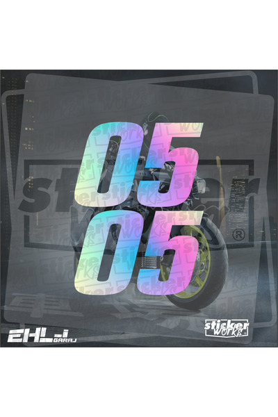 Sticker Works 2 قطعة ملصق محرك رقم 30 - هولوغرام