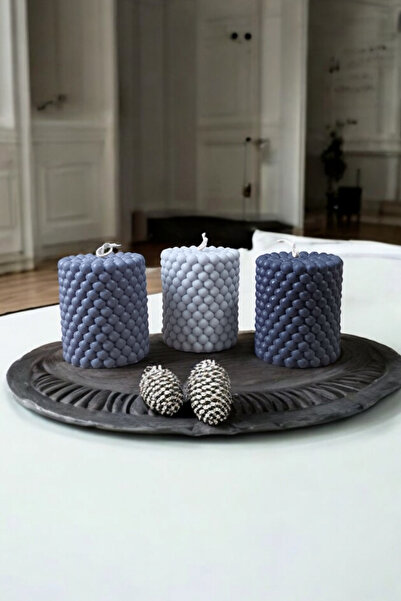 FS CANDLE & HOME Decoration - Accesories 3'lü Bubble Pearl Silindir Dekoratif...