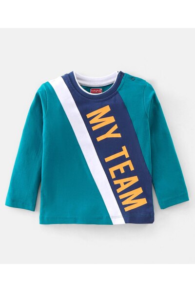 Babyhug 100% Cotton Graphic Full Sleeves T-Shirt - Blue