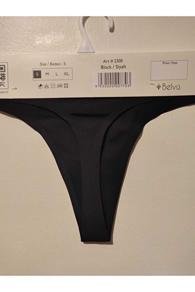 Belvü Siyah Lazer Kesim Kadın Tanga