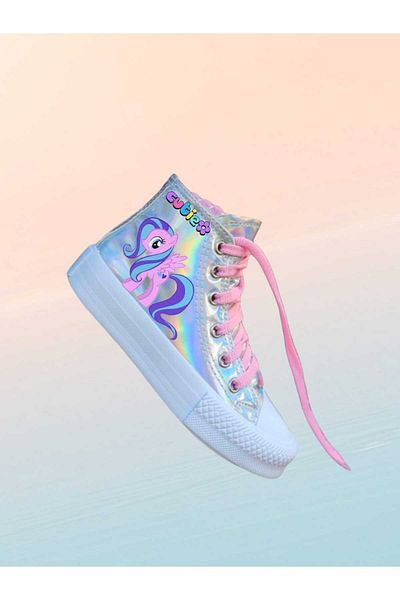 amazoondesing Pantofi pentru fete cu imprimeu Bonita Unicorn - cu fermoar și culori care își potrivesc lumina