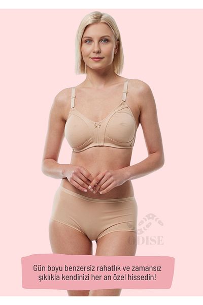 ODISE Sutien pieptănat din bumbac pieptănat, fără sârmă, fără cupe de burete (MĂRIME MARE DISPONIBIL)