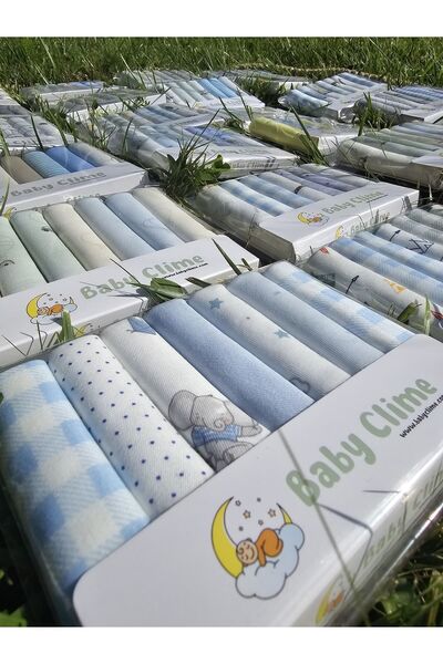 Baby Clime مجموعة من 7 مناديل مبللة للفم للأطفال مصنوعة من القطن الممشط بنسبة...