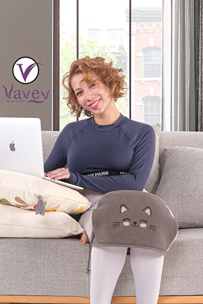 VAVEY Termojel Hediyeli Yeni Nesil Sıcak Soğuk Termojelli Regl Kemeri Kedicik Kahve Rengi