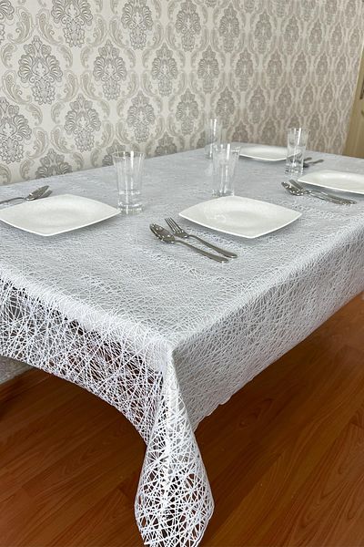Pimula home Față de masă cu model din frânghie acoperită transparent PVC_1032-a