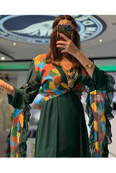 SOLİN YÖRESEL Kadın Düğünlük Yöresel Elbise Yelek Detaylı Model