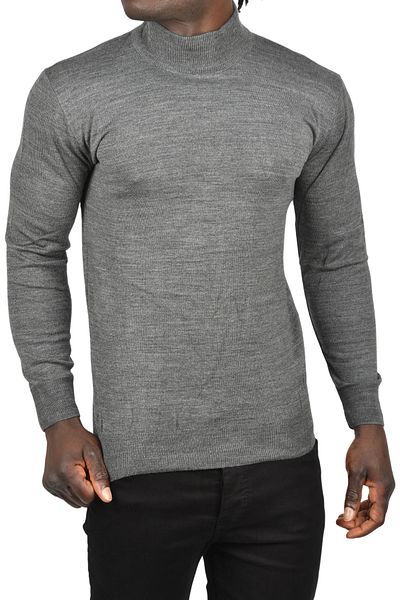 DeepSEA Men's Anthracite Half Turtleneck Non-Pilling Thin Knitwear Sweater 2505502