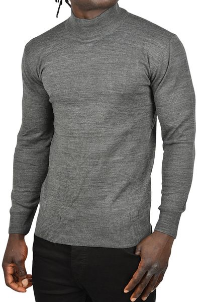 DeepSEA Men's Anthracite Half Turtleneck Non-Pilling Thin Knitwear Sweater 2505502