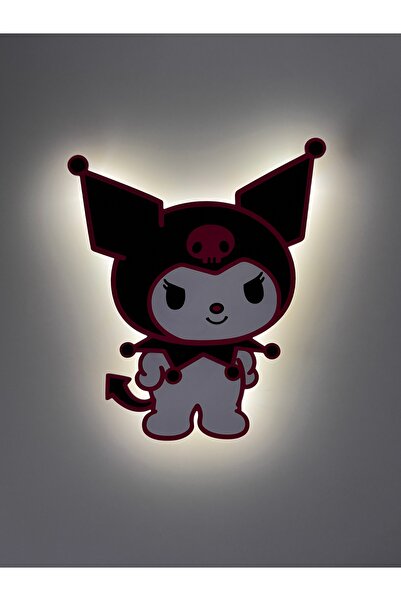 UViolets Dekoratif Ahşap Baskılı Hello Kitty (KUROMİ) Çocuk Odası Gece Lambas...