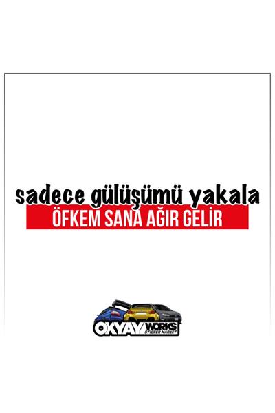 OkyayWorks ملصق Just Catch My Smile - أسود - ملصق سيارة ودراجة نارية