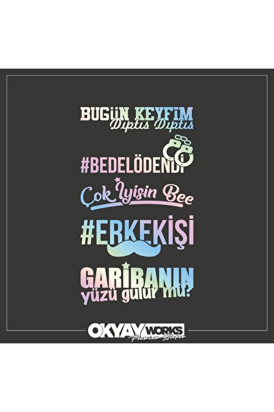 OkyayWorks مجموعة ملصقات النوافذ الخلفية الهولوغرام 05