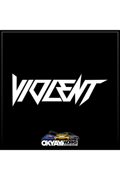 OkyayWorks ملصق فيولنت - أبيض