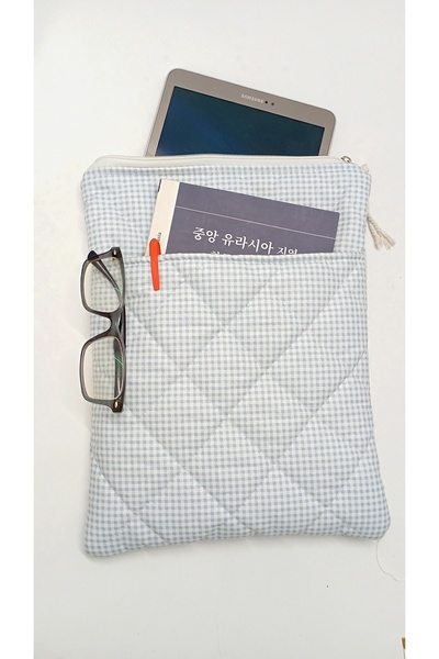 Mufincollection Синьо каре, калъф за лаптоп, таблет, мек защитен калъф (съвместим с устройства с размер 12-13 инча)