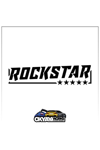 OkyayWorks ملصق روك ستار - أسود