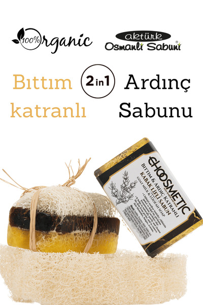 aktürk osmanli sabuni Bıttım Menengiç - Ardıç katranlı 2 si bi arada Kabak li...