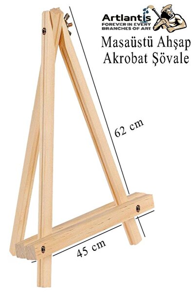 Artlantis Akrobat Şövale Masaüstü 1 Adet Büyük Boy Katlanabilir Tuval Şövales...