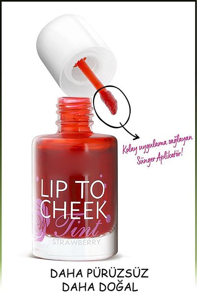 SEVRU Lip, Cheek Colorant New Lip to Cheek Tint/Liquid Lipstick & Blush Strawberry Colored
