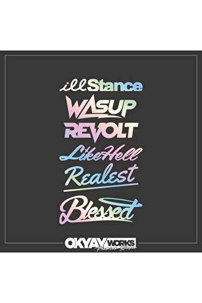 OkyayWorks حزمة ملصقات النافذة الخلفية الهولوغرام 08