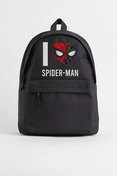 Le Savu حقيبة ظهر للاستخدام اليومي بطبعة I Love Spider-Man باللون الأسود من Sevunera