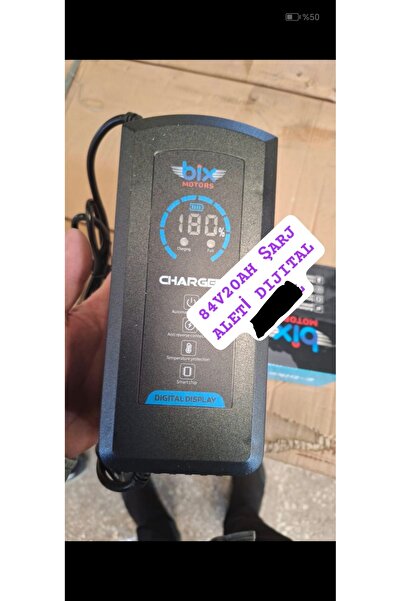 Yuki 7 akü şarj cihazı 84 volt 20 amper Dijital tam otomatik şu geçirmez