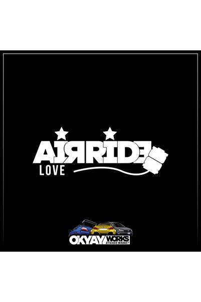 OkyayWorks Airride Love Sticker - White- Car-Motorcycle Sticker Sticker