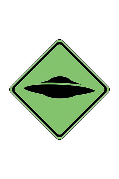 MegaSticker Autocolant Ufo Semn de avertizare Autocolant Auto, Motocicletă, Cască, Laptop, Autocolant pentru Parbriz 13x13 Cm