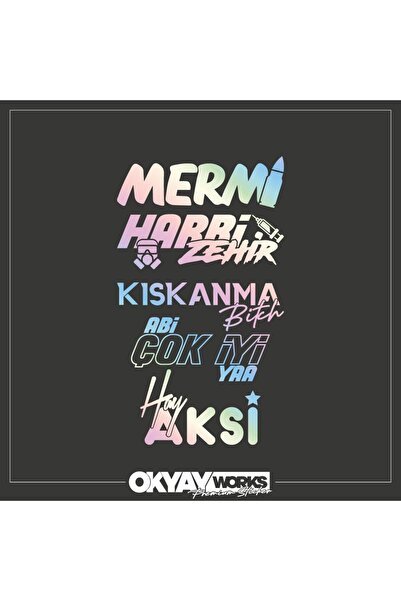 OkyayWorks حزمة ملصقات النافذة الخلفية الهولوغرام 17