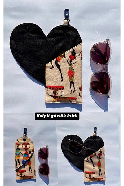 İsella African Women Pattern - Hearted Glasses Case