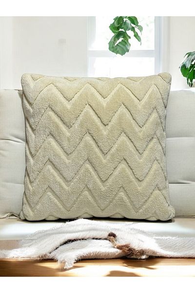 Skhome Zigzag Special Design Double Sided Punch Geometric Throw Pillow Cover