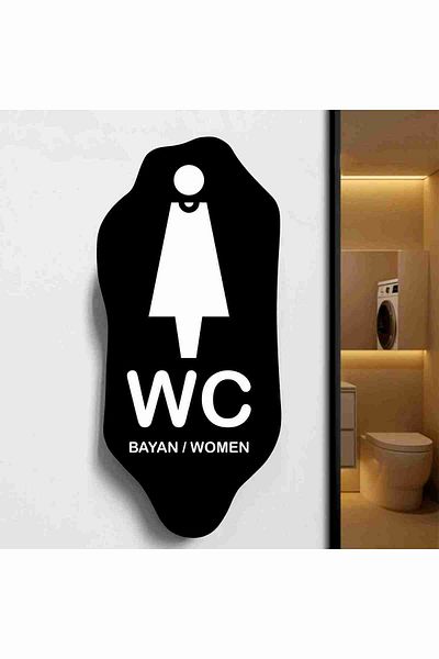 zafrakreklam لوحة ورقية من الألومنيوم مقاس 25 × 12 سم باللون الأسود من Wc Byan