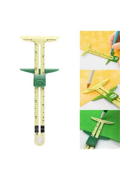 BGA French Sewing Ruler Button Hole Intermediate Gauge Circle Drawing Compass Ruler
