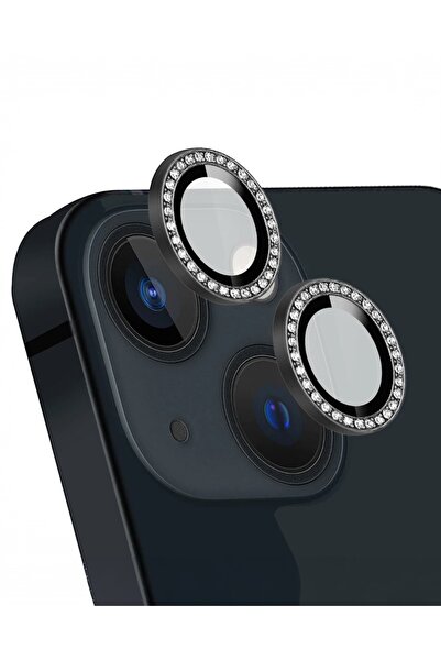KILIF HOUSE Iphone 13 - 13 Mini Uyumlu Parlak Taşlı Kamera Lens Koruyucu