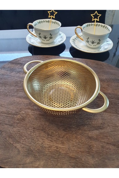 LOVYCO GOLD PAÇİ-16 CM ÇİFT KULPLU SÜZGEÇ KÜÇÜK GOLD SÜZGEÇ