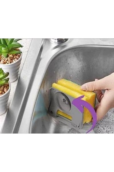 MAİN SHOP 1 Sponge Gift - Practical Suction Cup Sponge Matic Sponge Hanger and Holder