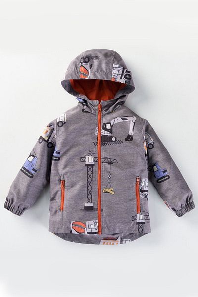 MDM Scoop Patterned Zippered Cotton Lined Hooded Pocket Baby Girl Boy Raincoat Coat Overalls Children