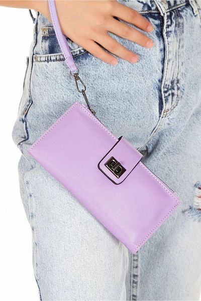 Newish Polo Hand Strap Clip Zippered Soft Faux Leather Women's Portfolio Wallet-Large Size