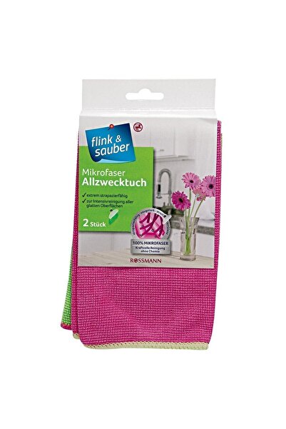 ROSSMANN Flink & Sauber Mikrofiber Temizlik Bezi Genel Kullanım, 32x37 Cm 2 Adet