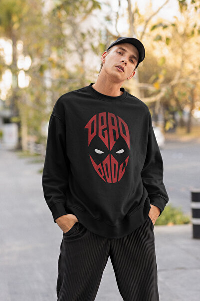 SEVBANO Φούτερ με χαρακτήρα ταινίας Deadpool Mask Printed Unisex Oversize