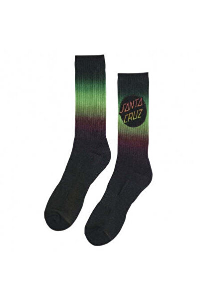 Santa Cruz Contra Dot Crew Socks - Black Fade 9-11