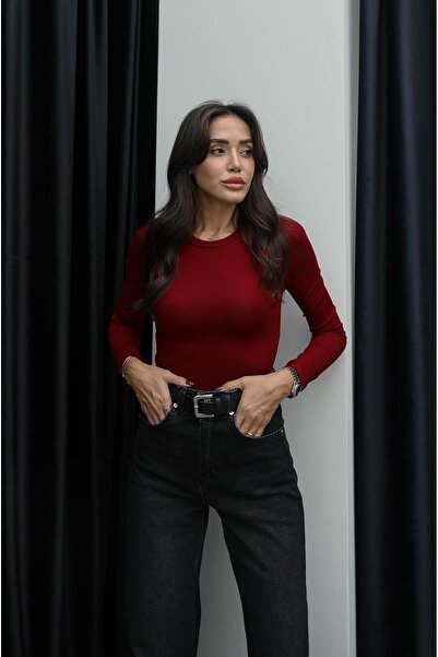 Havoş Bordó Hanks hosszú ujjú modális blúz