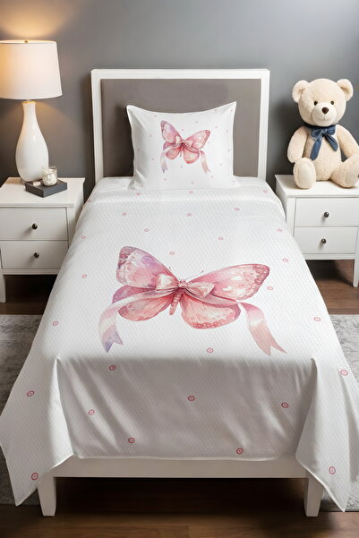 EVPANYA Pink Polka Dot Butterfly Patterned Single Baby Child Pique Set