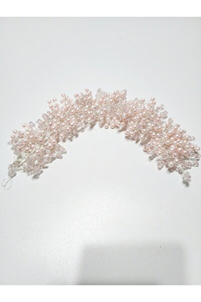 ARBABAG&ACCESSORY Bridal (Bride) after Party White Pearled Crystal Stone Hair Accessory