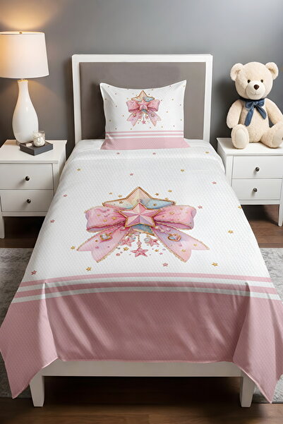 EVPANYA Pink Star Bow Patterned Single Baby Child Pique Set