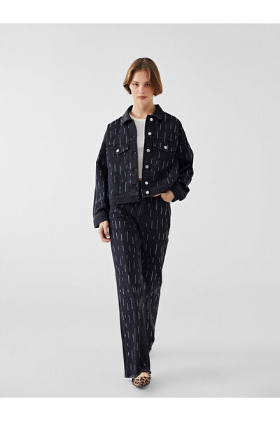 LC Waikiki Lcwk Straight Fit Parlak Taşlı Kadın Jean Pantolon