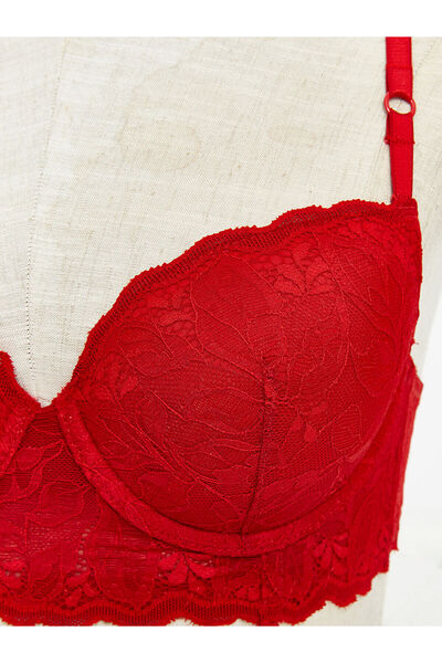 LC Waikiki Lcw Dream Red Underwire Unpadded Lace T-Shirt Bra