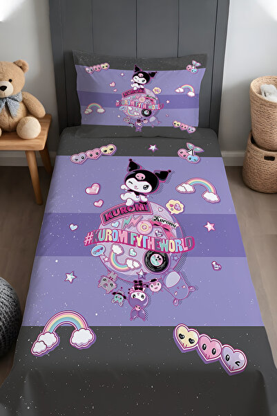 EVPANYA Kurominin Dünyası Desenli Yatak Örtüsü ve Yastık Kılıfı